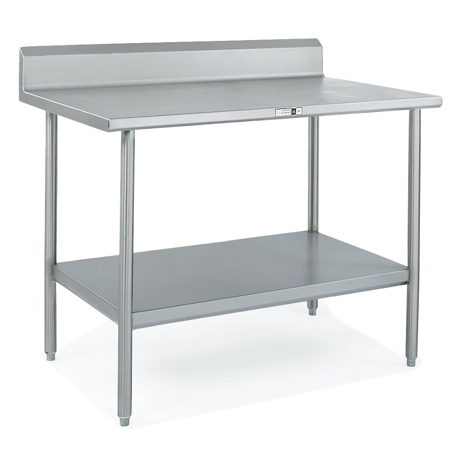 John Boos Stainless Steel Work Table w Riser & Shelf